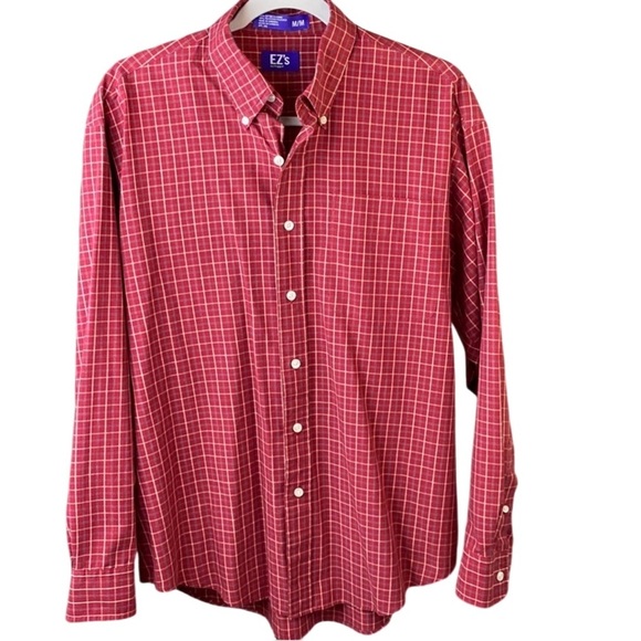 EZ’s by Haggar Size Medium Casual Button Down Burnt Red Men’s Shirt - Picture 4 of 7